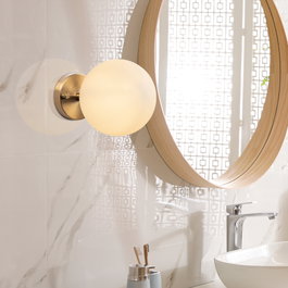 Opviq Lámpara de pared vintage de metal y cristal